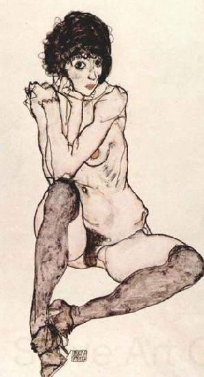 Egon Schiele Sitzender weiblicher Akt, France oil painting art